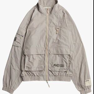 RCOS Taupe Cargo Track Jacket Mauve Polyester Utility Men’s